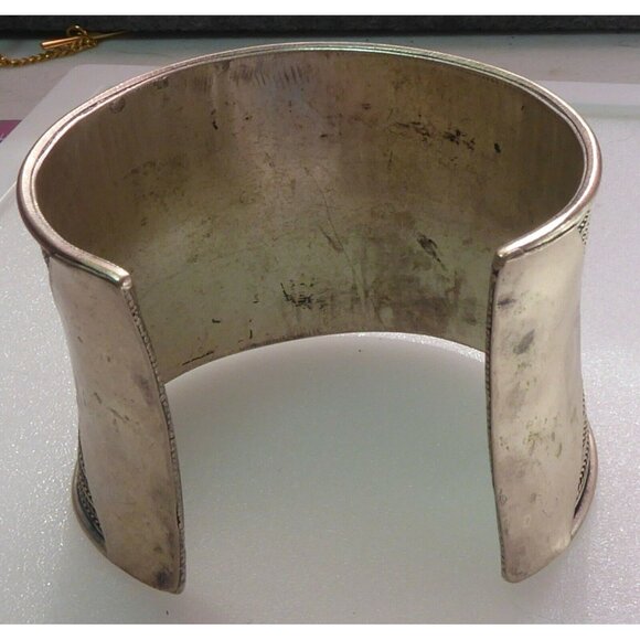 Vintage Shan or Wa/Lawa Bracelet Golden Triangle Hill Tribe Beautiful Wide Cuff - Picture 2 of 16